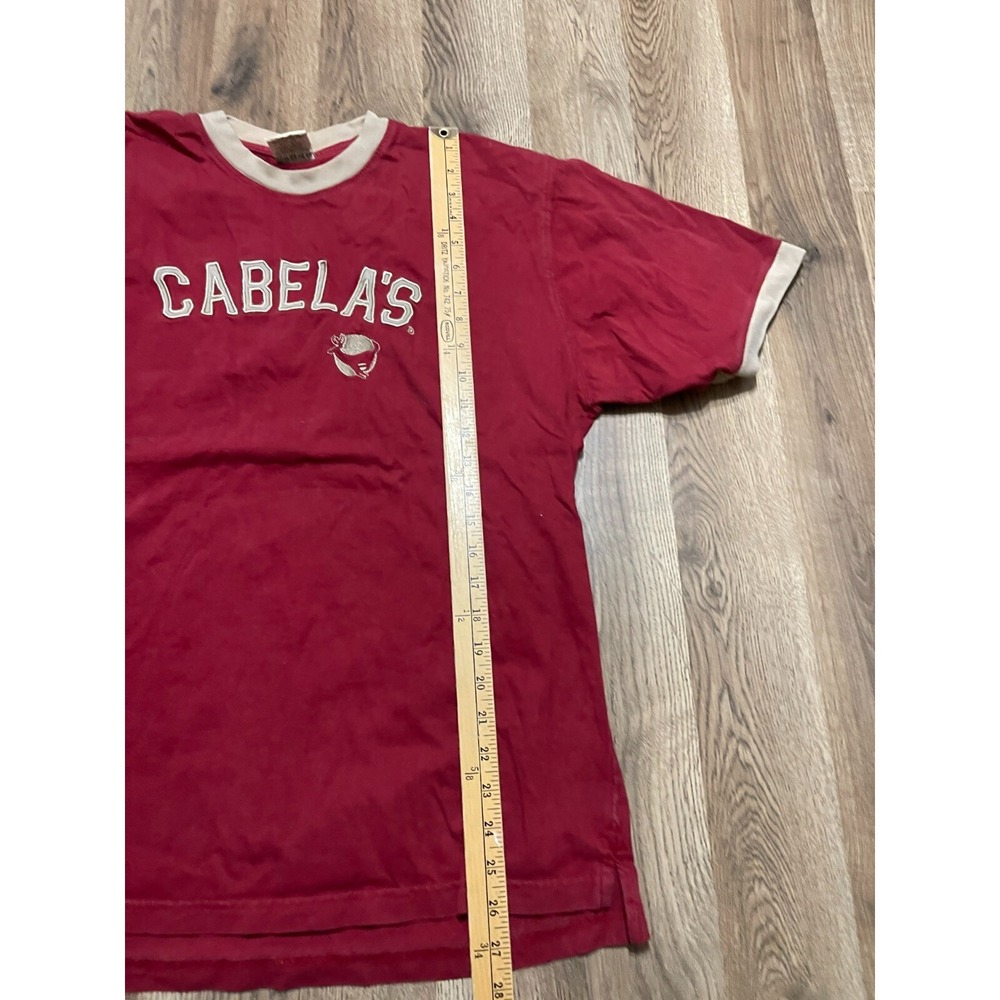Cabela's Shirt, Men's Size Large, Red, Logo, Short Sleeve, Crew Neck - Picture 9 of 10